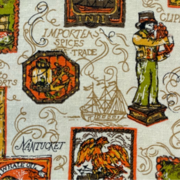 Handmade vintage fabric stamp traveler top - Picture 3 of 3